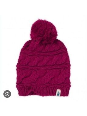 THE NORTH FACE | Women's Triple Cable Beanie Hat Pom Pom Red